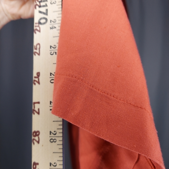 Ulla Polken Linen Blend Pants 24/26 Salmon Pink Relaxed Fit Straight Leg Pocket - Picture 8 of 10